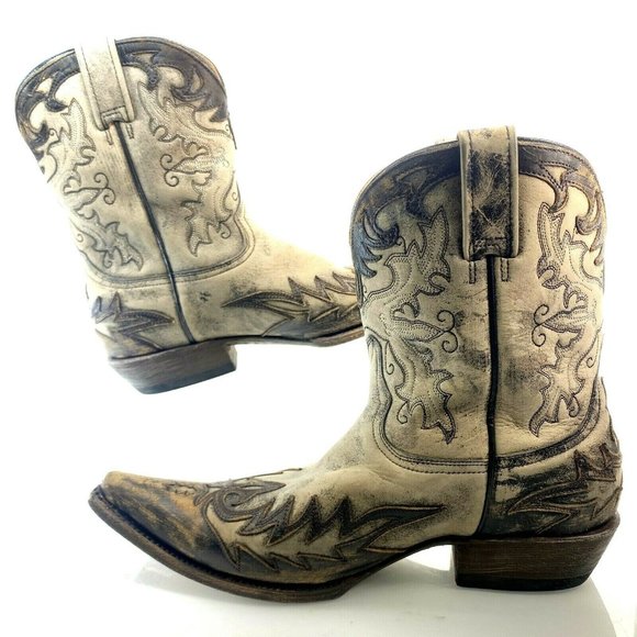 STETSON 10 Handmade Distressed Leather Gray Boots - Picture 7 of 9